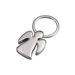 Keychain di WEDO "Celia", angelo custode realizzato in metallo zinclegazione, placcatura cromata lucida, tastiera fatta di rugg