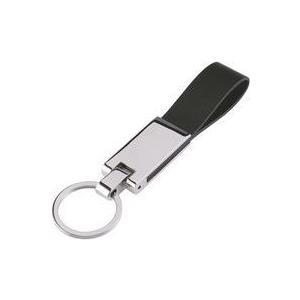 Stile portachiavi "WEDO, tastiera combinata in pelle in metallo realizzato in acciaio inossidabile - diametro: 32 mm, - 1 pezzo