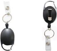 Clip Guertel WEDO con cavo in nylon estendibile cromo/nero in metallo/plastica con carabinatore per la fissaggio - 1 punto (262