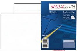 Busta MAILmedia offset bianca C6 senza finestra 70 g/m autoadesiva con stampa interna grigia (214390)