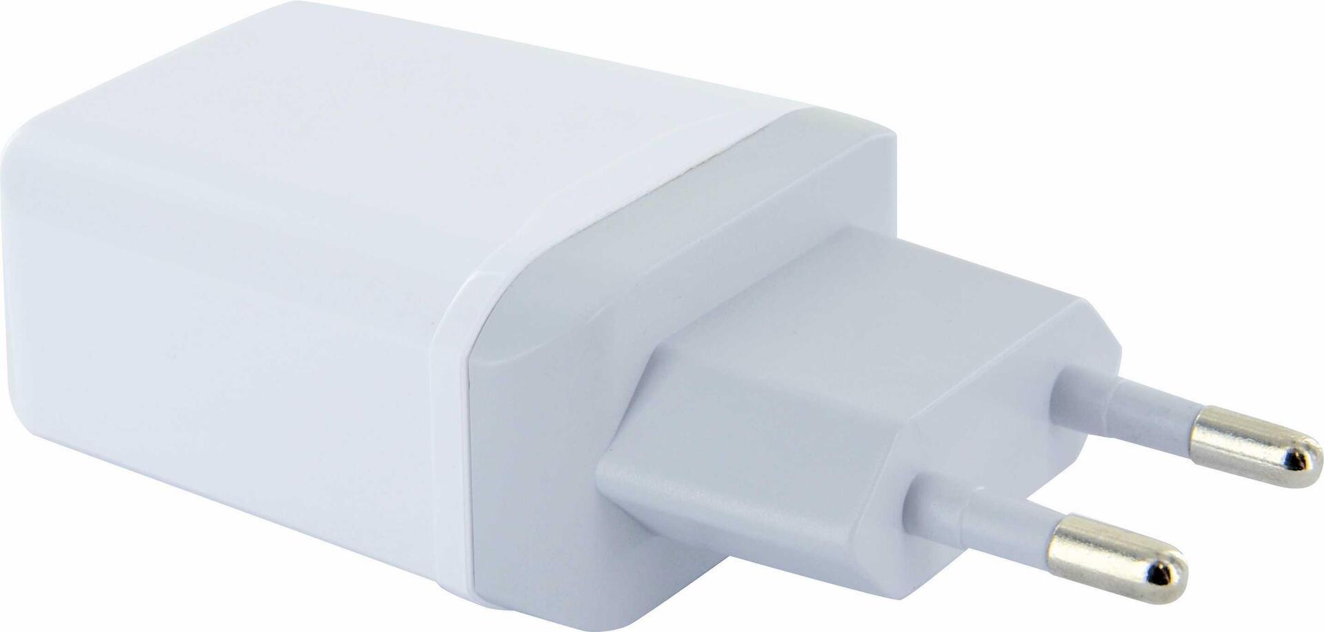 Adattatore di ricarica 230 V 2xUSB 2.0 A Bu 1xEurost. Tipo C, con g