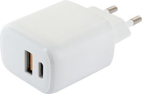 Adattatore di ricarica 230V veloce USB/TypeC bianco