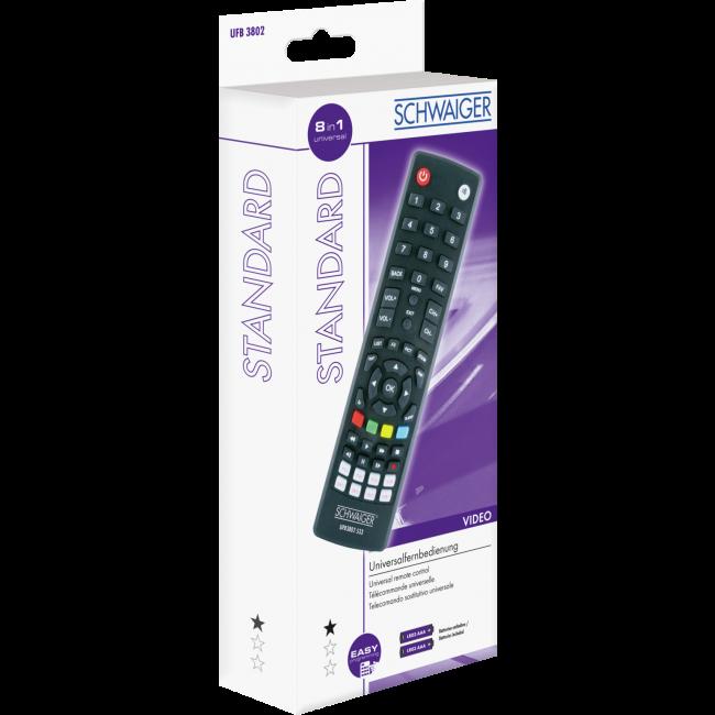 Schwaiger UFB3802533 telecomando DTV, TV Pulsanti (Schwaiger Universalfernbed. 8 in 1 vo)