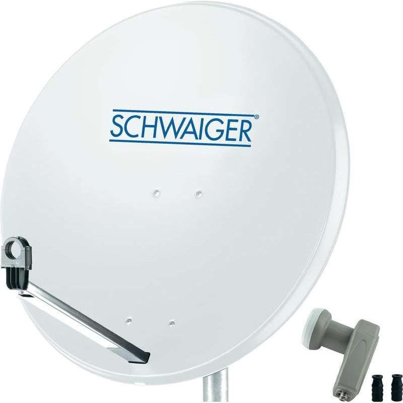 Sistema SAT SCHWAIGER 80 cm 2 partecipanti Twin LNB grigio chiaro