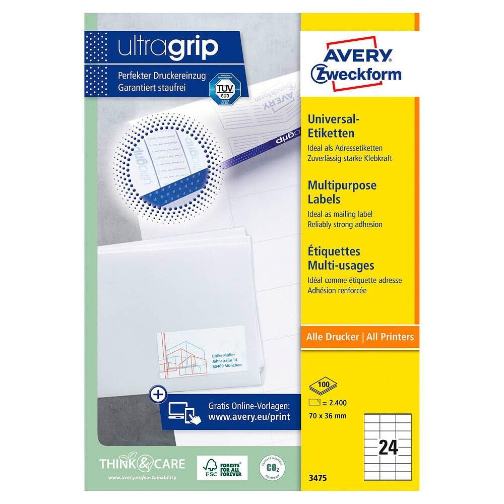 Avery Zweckform wei70 x 36 mm2400 Etikett(en) ( 100 Bogen x 24 )