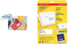 Etichette per indirizzi AVERY Zweckform J4791-25 457 x 212 mm bianco