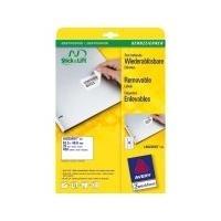 Etichette bianche rimovibili AVERY 635x466 mm - 18 et/foglio - stampanti laser/inkjet Conf. 25 fogli L6025REV-25
