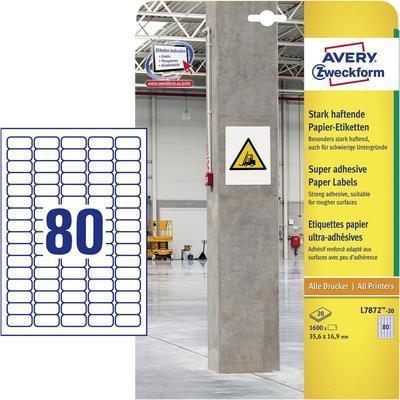 Etichette universali AVERY Zweckform L7872-20 356 x 169 mm bianco