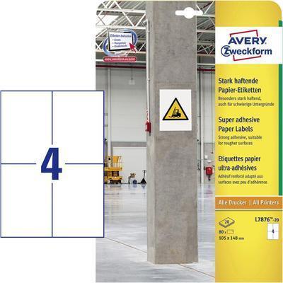 Etichette universali AVERY Nutzform L7876-20 1050 x 1480 mm bianco