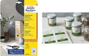 Etichette identificative AVERY Zweckform 35 x 35 mm quadrato bianco adesivo permanente carta non patinata - 1 pezzo (6251-10)