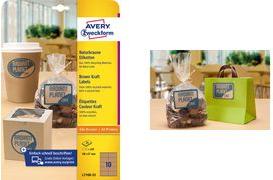 Avery Purpose formano etichette marroni naturali, 210 x 297 mm di carta di potenza realizzata in materiale di riciclaggio al 10