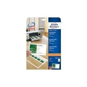 Biglietti da visita AVERY Nutzform 200 g/m bianco opaco