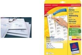 Avery - Etichette per indirizzi - bianco - 635 x 381 mm - 5250 etichetta(e) (250 fogli x 21) (L7160-250)