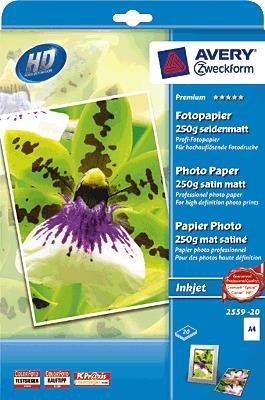 Avery Zweckform Premium Photo Paper 2559-20 - Opaco - bianco - A4 (210 x 297 mm) - 250 g/m - 20 fogli di carta fotografica
