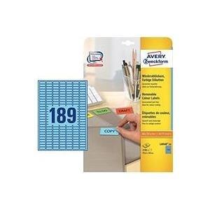 Avery Purpose Form L6048 - adesivo rimovibile - blu - 25,4 x 10 mm 3780 etichette (s) (20 fogli x 189) etichette