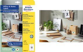AVERY Zweckform etichette universali per riciclaggio casa ufficio 105 x 74 mm bianco naturale etichette per indirizzi adesivo p