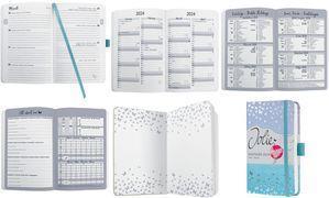 Sigel Libro Calendario Jolie 2024 "Butterfly Confetti Sky" Calendario settimanale A6 95 x 150 mm 1 settimana / 2 pagine 174 pag