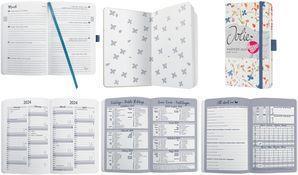 Calendario a libro Sigel Jolie 2024 "Bloom Violet" calendario settimanale A6 95 x 150 mm 1 settimana / 2 pagine 174 pagine - 1