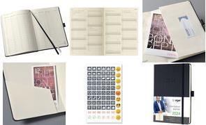 Calendario a libro Sigel Conceptum 2024 ca. DIN A5 calendario settimanale nero 148 x 213 mm 1 settimana / 2 pagine 192 pagine -