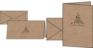 Sigel Christmas Card "Christmas With Apple", Din Lang (2/3 A4) per stampanti e fotocopiatrici laser, Box Force 225 g/mq, - 1 pe