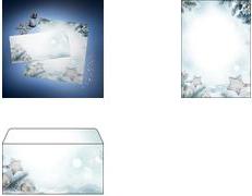 Sigel Snow Star - DL (110 x 220 mm) - Carta - Blu - Bianco - 80 g/m - Germania (DU312)