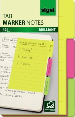 Notes adesivi SIGEL 3x14 pennarelli a righe colori assortiti