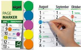 Pennarello adesivo SIGEL 5x40 punti adesivi 1x verde, blu, rosa giallo, arancione