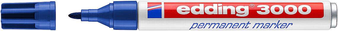 EDDING 3000 MARKER permanente - Punta tonda 1.5 mm - corsa tra 1.5 e 3 mm - ricaricabile - asciugatura rapida - colore blu