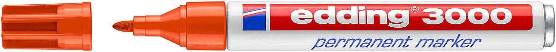 EDDING 3000 MARKER permanente - Punta tonda 1.5 mm - corsa tra 1.5 e 3 mm - ricaricabile - asciugatura rapida - colore arancione