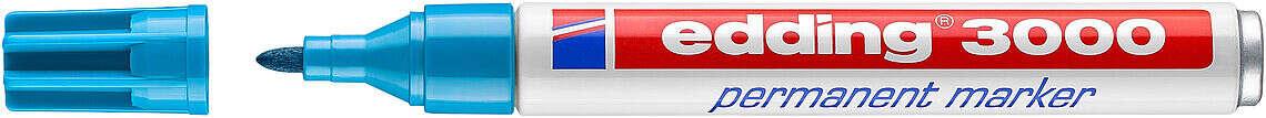 EDDING 3000 MARKER permanente - Punta tonda da 1.5 mm - corsa tra 1.5 e 3 mm - ricaricabile - asciugatura rapida - colore blu
