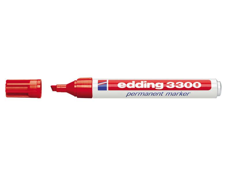 EDDING 3300 MARKER permanente - punta smussata - corsa tra 1 e 5 mm.- Inchiostro quasi odore - asciugatura rapida - colore rosso