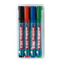 Edding 383 Marker 4 pezzo(i) Scalpello Nero - Blu - Verde - Rosso (4-383-4)