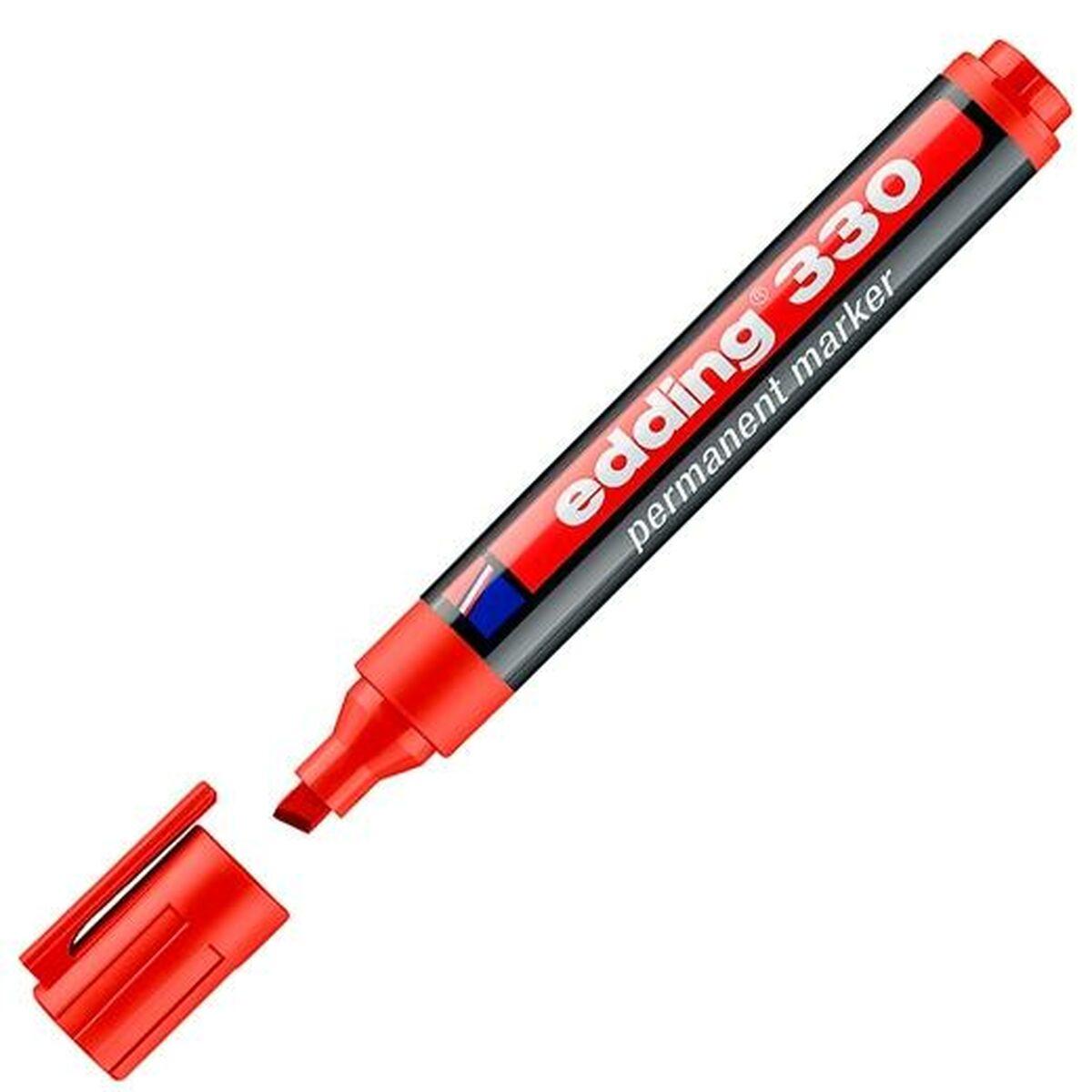 Marcatore permanente Edding 330 Rosso (10 Unit )