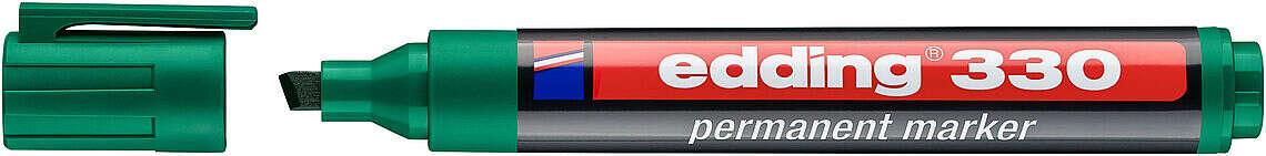 EDDING 330 MARKER PERMANENTE - SPOGGI BEVELAR - Scatta compress tra 1 e 5 mm.- Inchiostro quasi toilette - Tappo con clip - asc