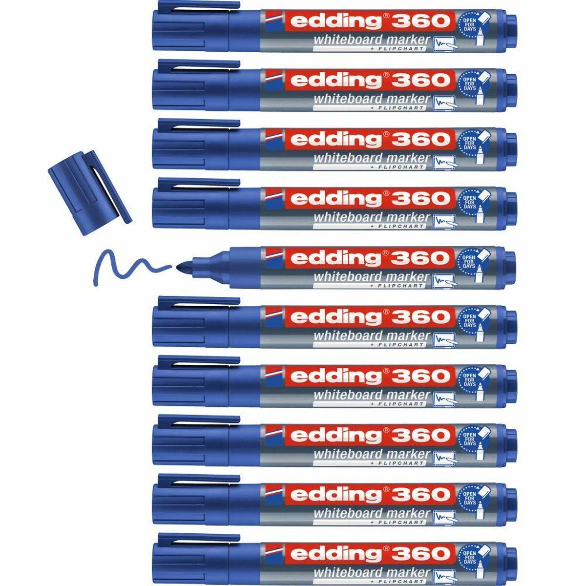 Pennarello per Lavagna Edding 360 Ricaricabile Azzurro (10 Unit )