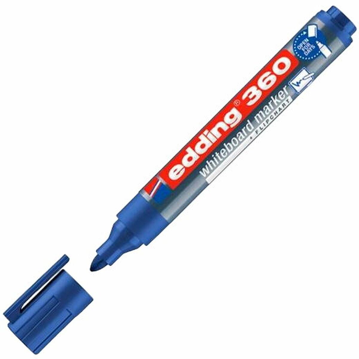 Pennarello per Lavagna Edding 360 Ricaricabile Azzurro (10 Unit )