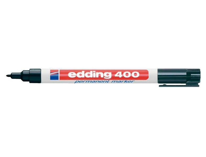 Pennarello indelebile Edding 400 - Punta tonda - Tratto 1 mm. - Ricaricabile - Asciugatura rapida - Colore nero