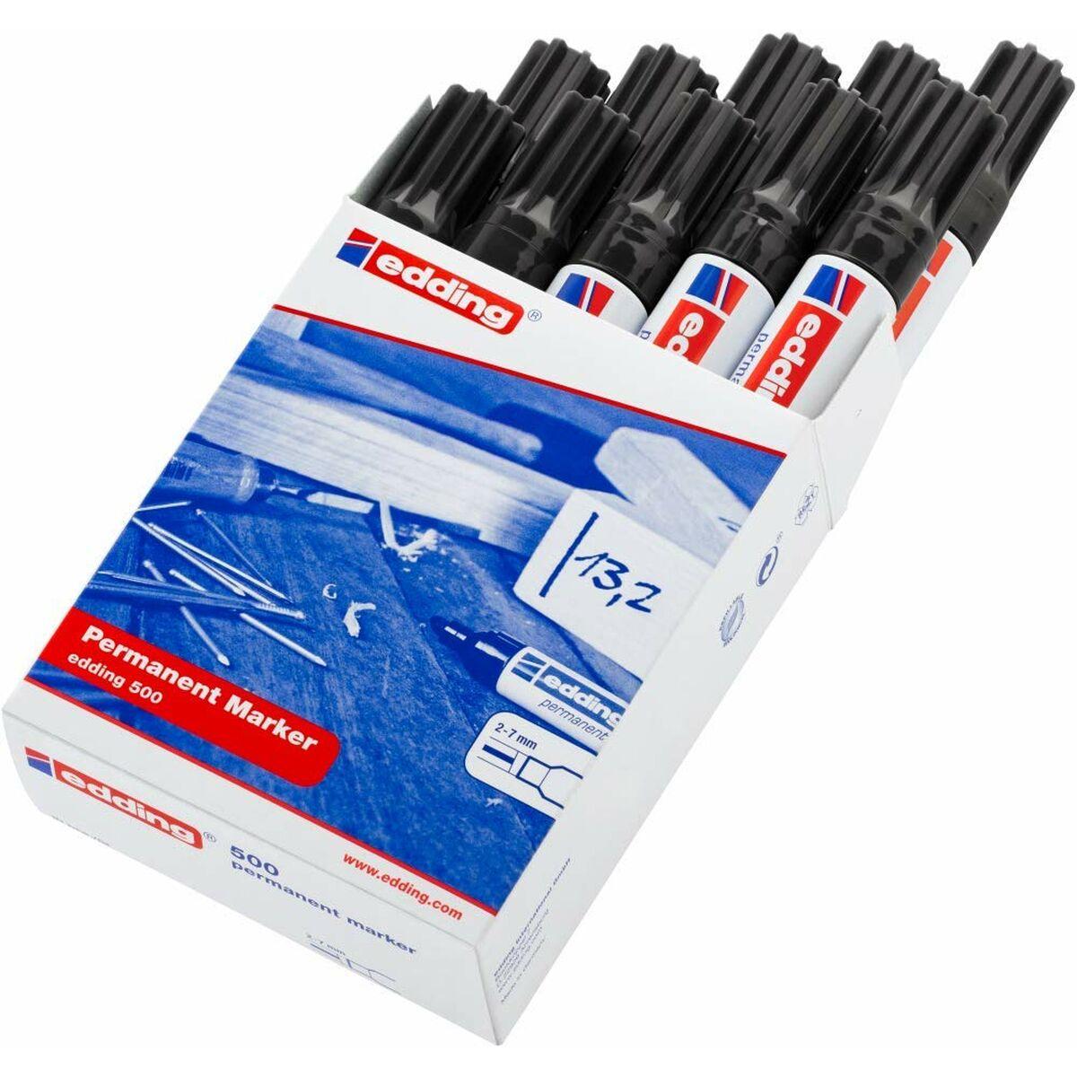 edding 500 Permanent Marker Black Box of 10