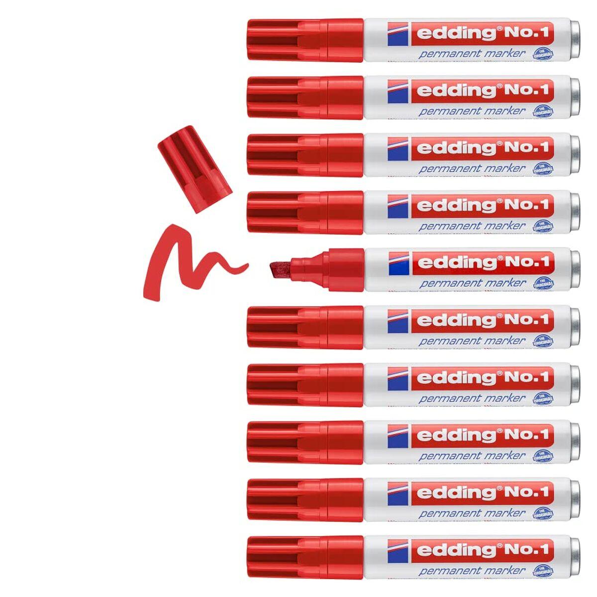 Marcatore permanente Edding N1 Rosso (10 Unit )