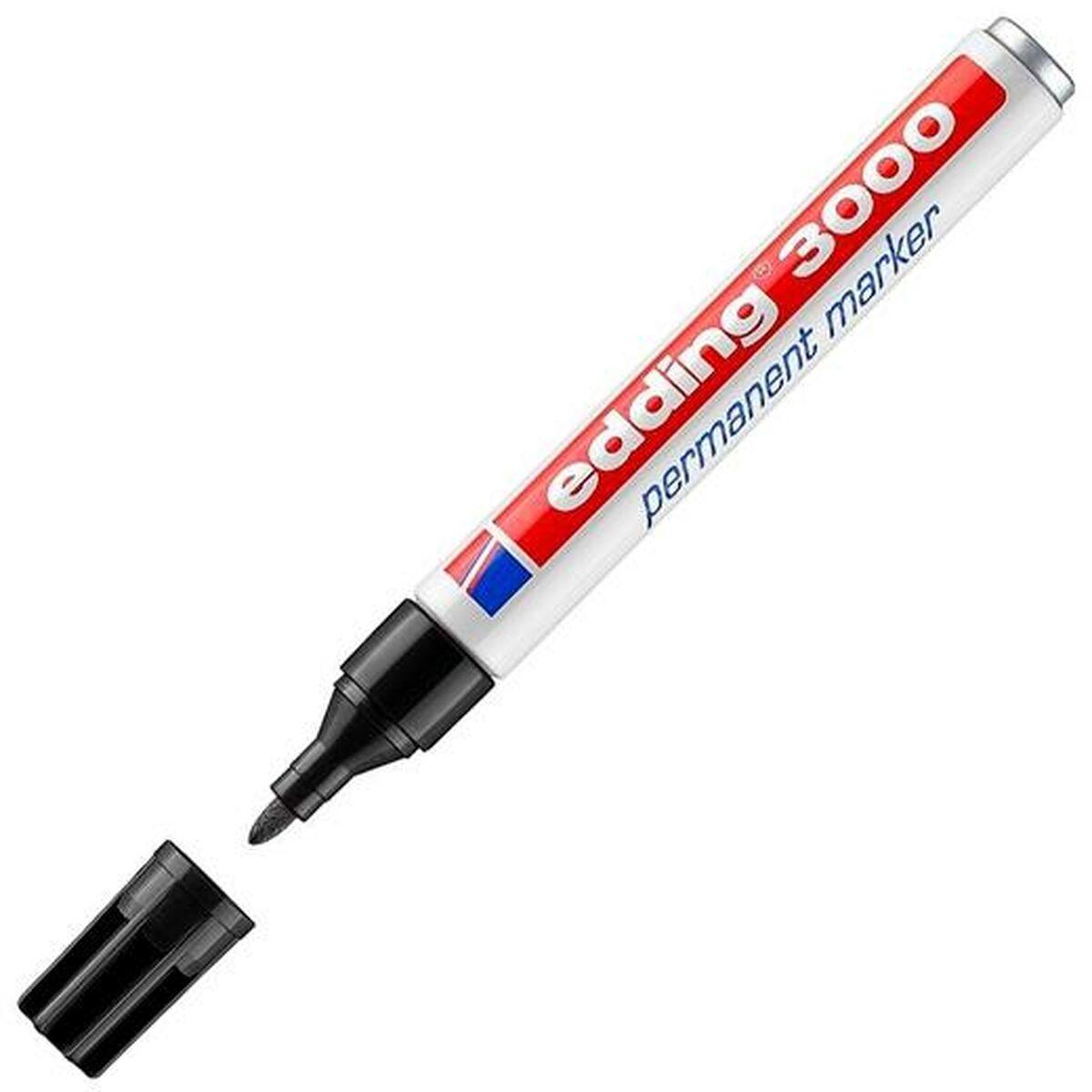 Marcatore permanente Edding 3000 Nero (10 Unit )