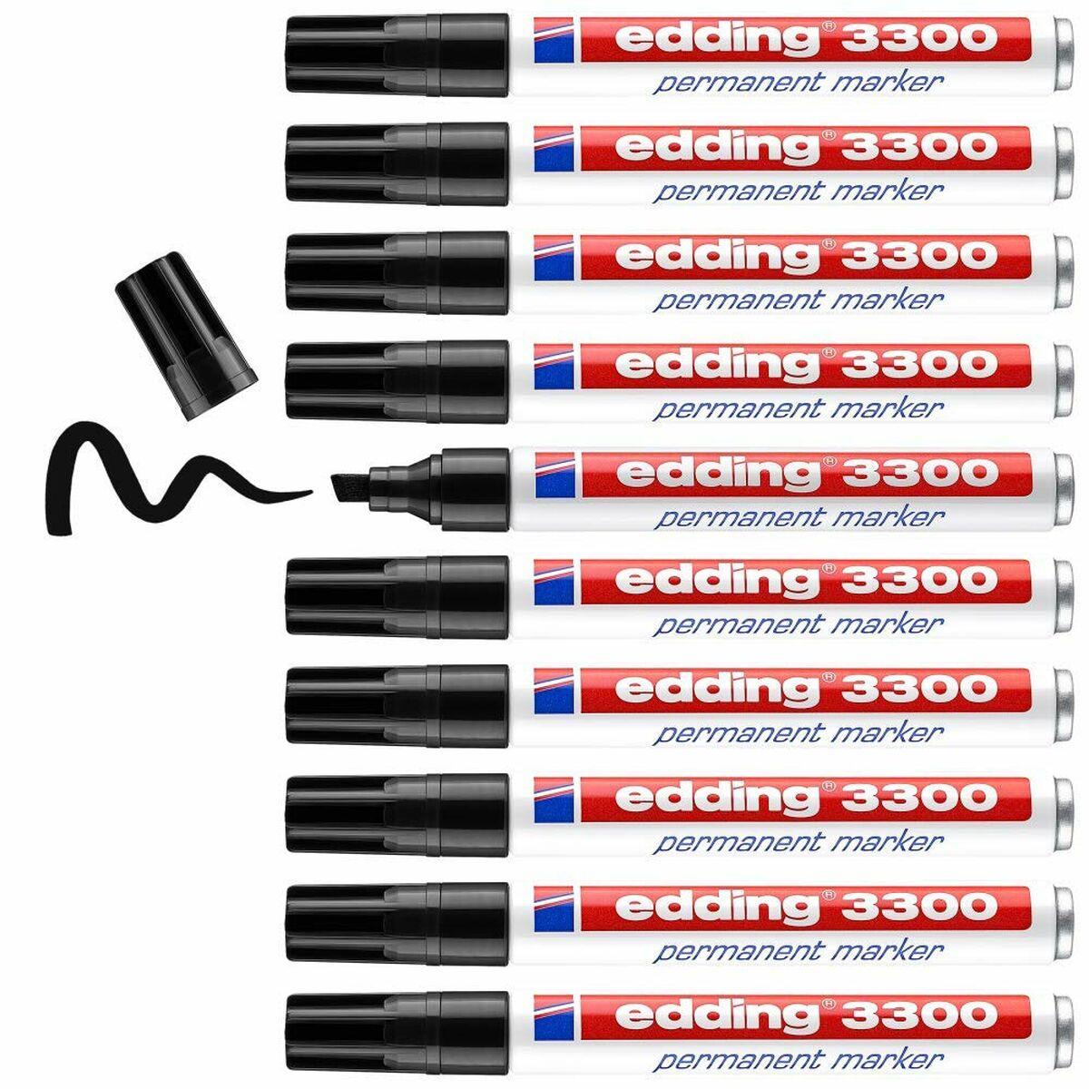 Marcatore permanente Edding 3300 Nero (10 Unit )