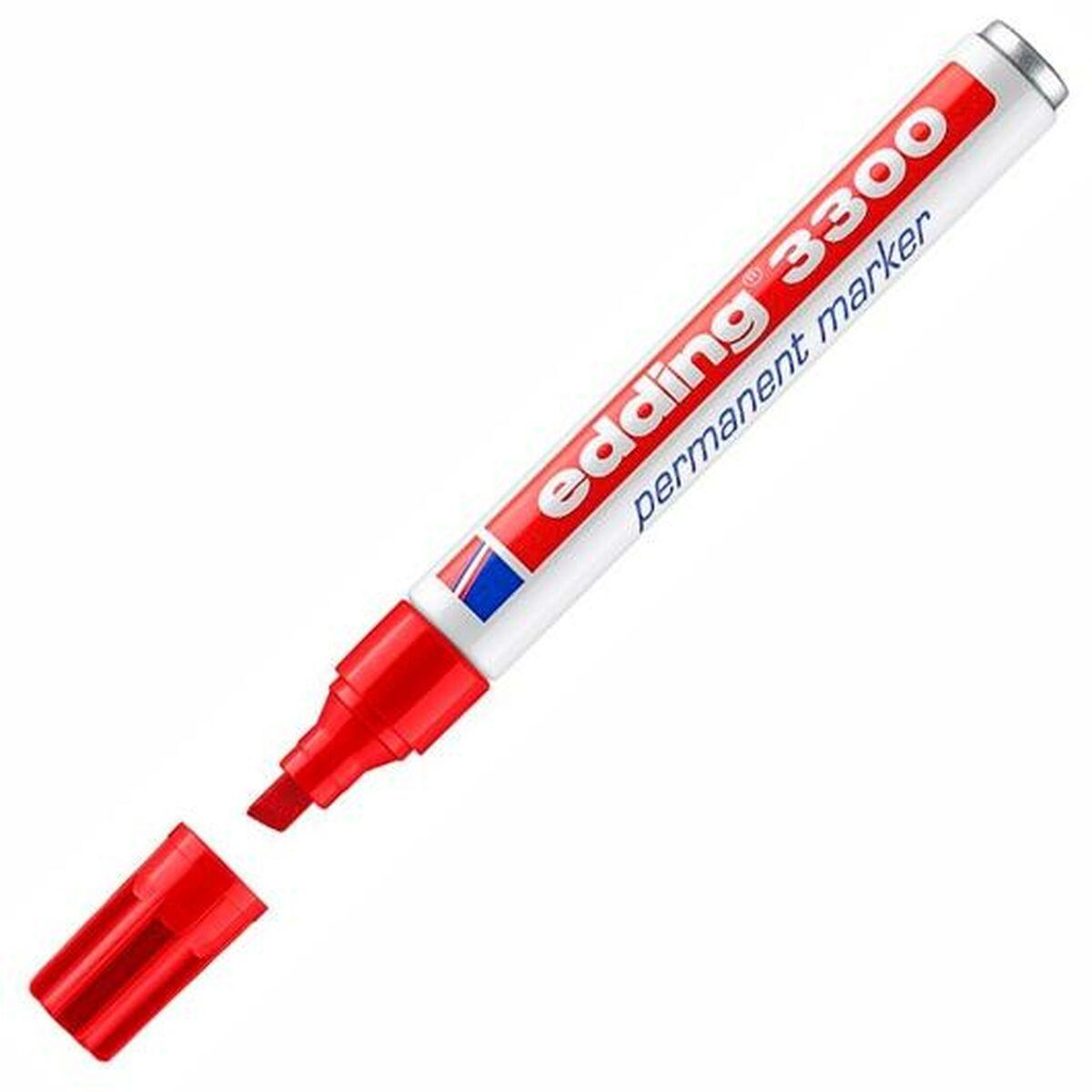 Marcatore permanente Edding 3300 Rosso (10 Unit )