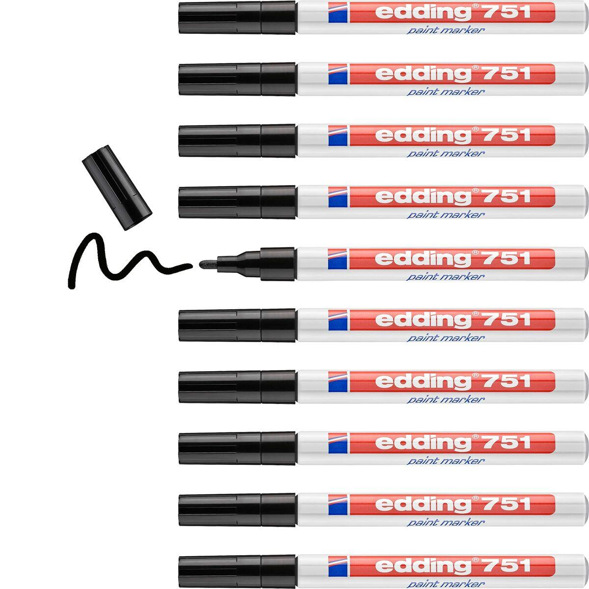 edding 751 Paint marker Black Box of 10