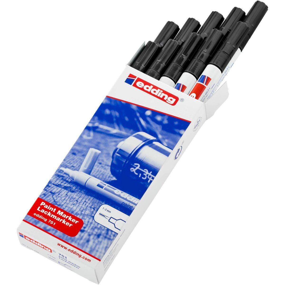 edding 751 Paint marker Black Box of 10