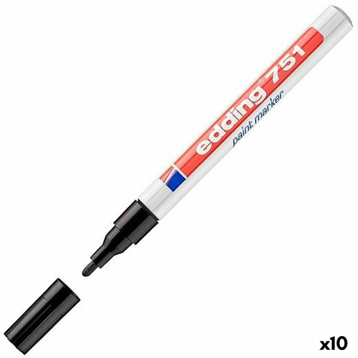 edding 751 Paint marker Black Box of 10