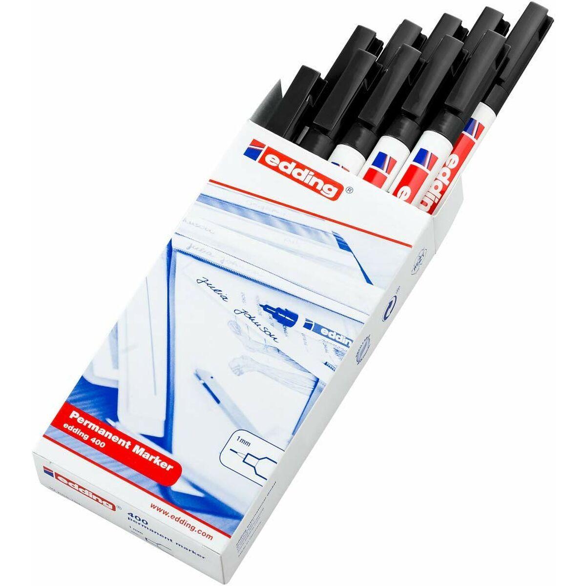 Marcatore permanente Edding 400 Nero (10 Unit )