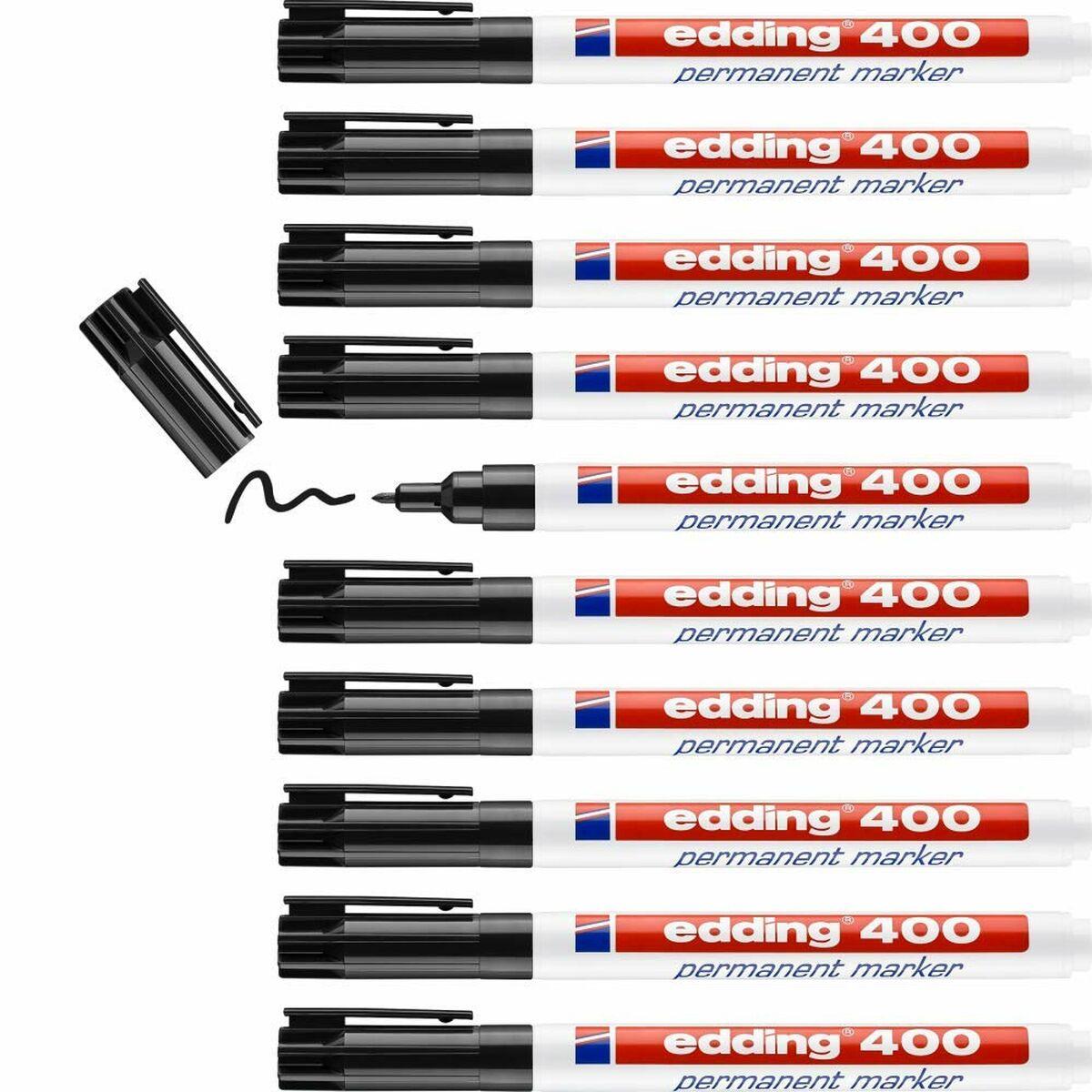 Marcatore permanente Edding 400 Nero (10 Unit )