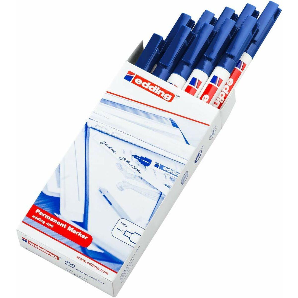 Marcatore permanente Edding 400 Azzurro (10 Unit )