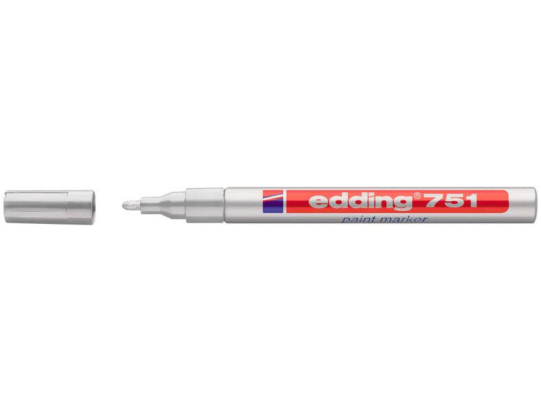 Edding 751 Argento 10 pz (edding 751 Paint Marker Bullet Tip 1-2mm Line Silver [Pack 10] - 4-751054)