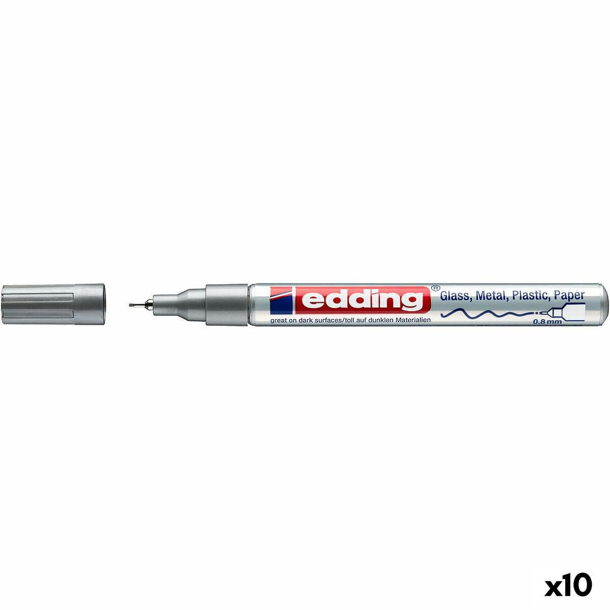 Marcatore permanente Edding 780 Argentato (10 UnitÃƒÂ )